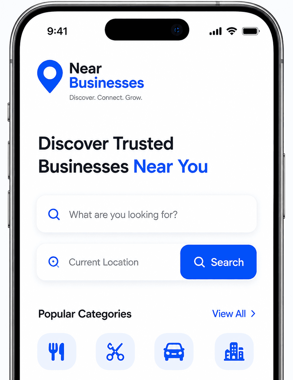 Near Businesses app preview